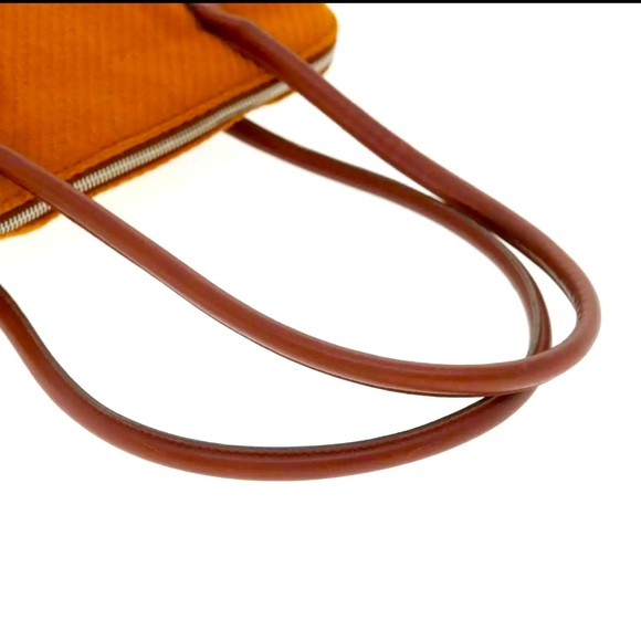 PRADA Tote Bag Wool Leather Brown Auth made in Italy ๐ฎ๐น๐น - Picture 7 of 11